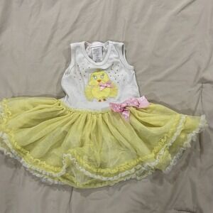 Bonnie Baby Girl baby Chick Easter dress Tutu Yellow 24 Months